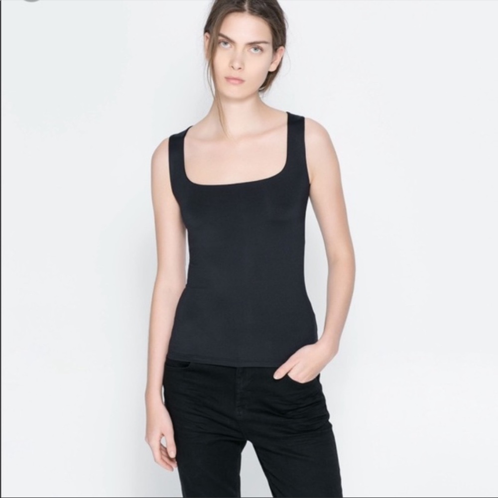 ZARA W&B collection black tank